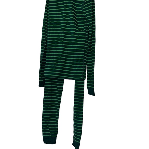 Hanna Andersson Dark Green Striped Pajama Set - Picture 1 of 2